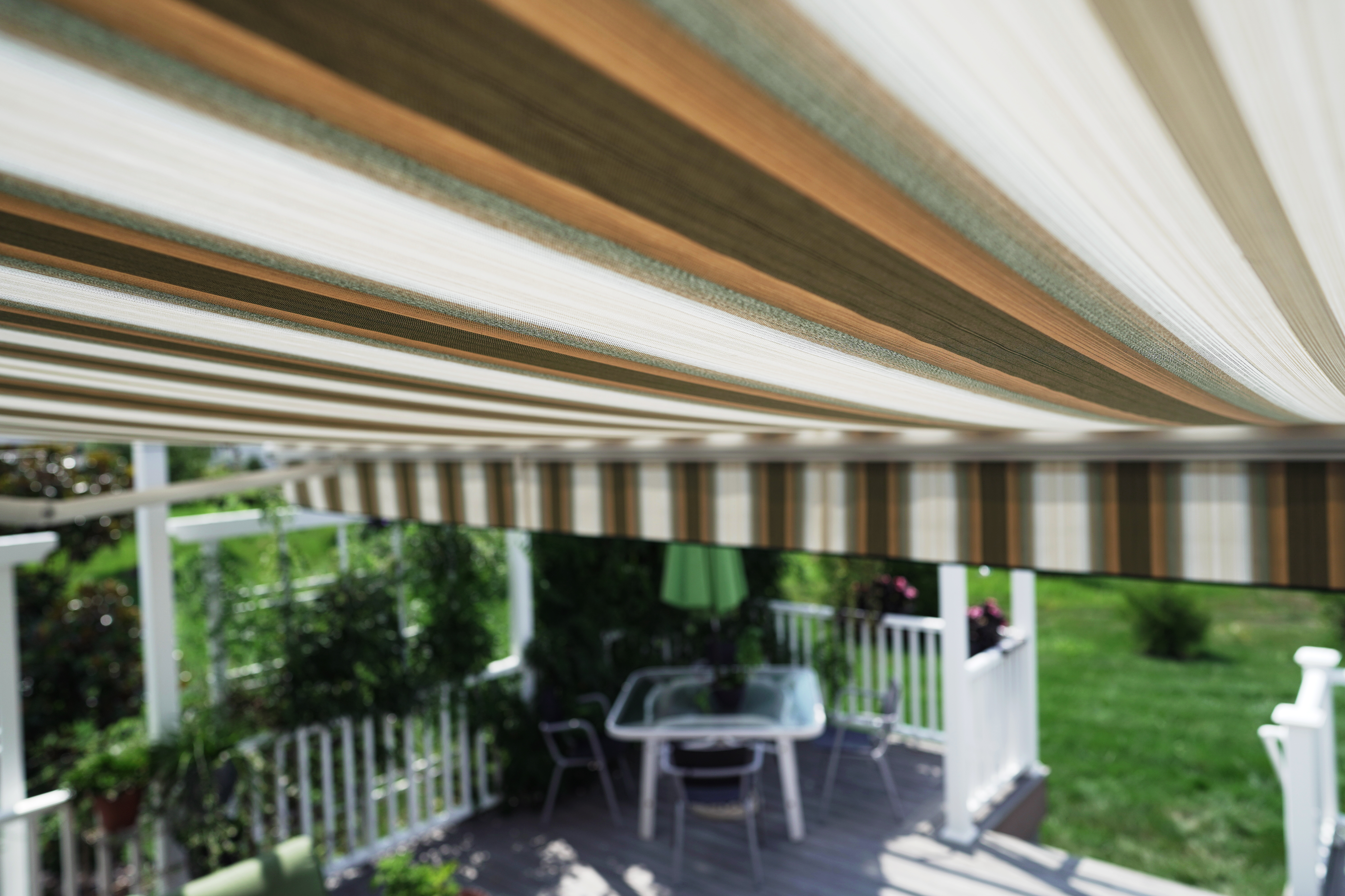 solution dyed acrylic retractable awning