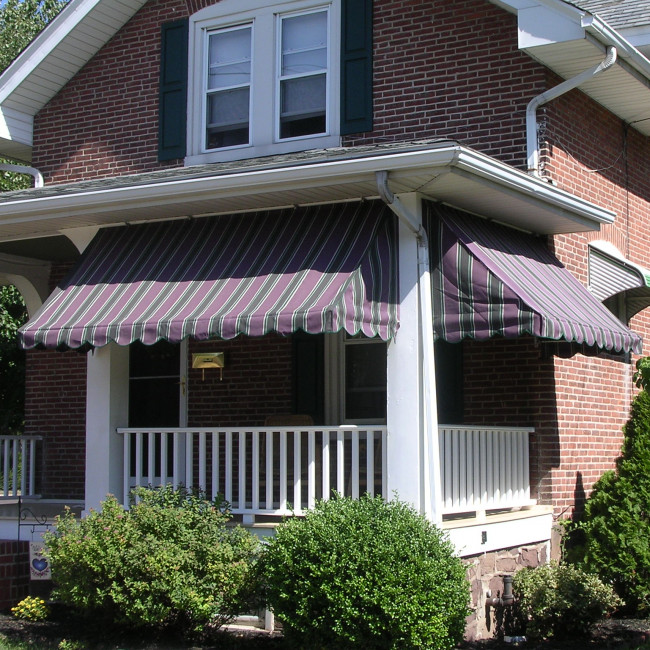 custom fabric and frame porch awnings